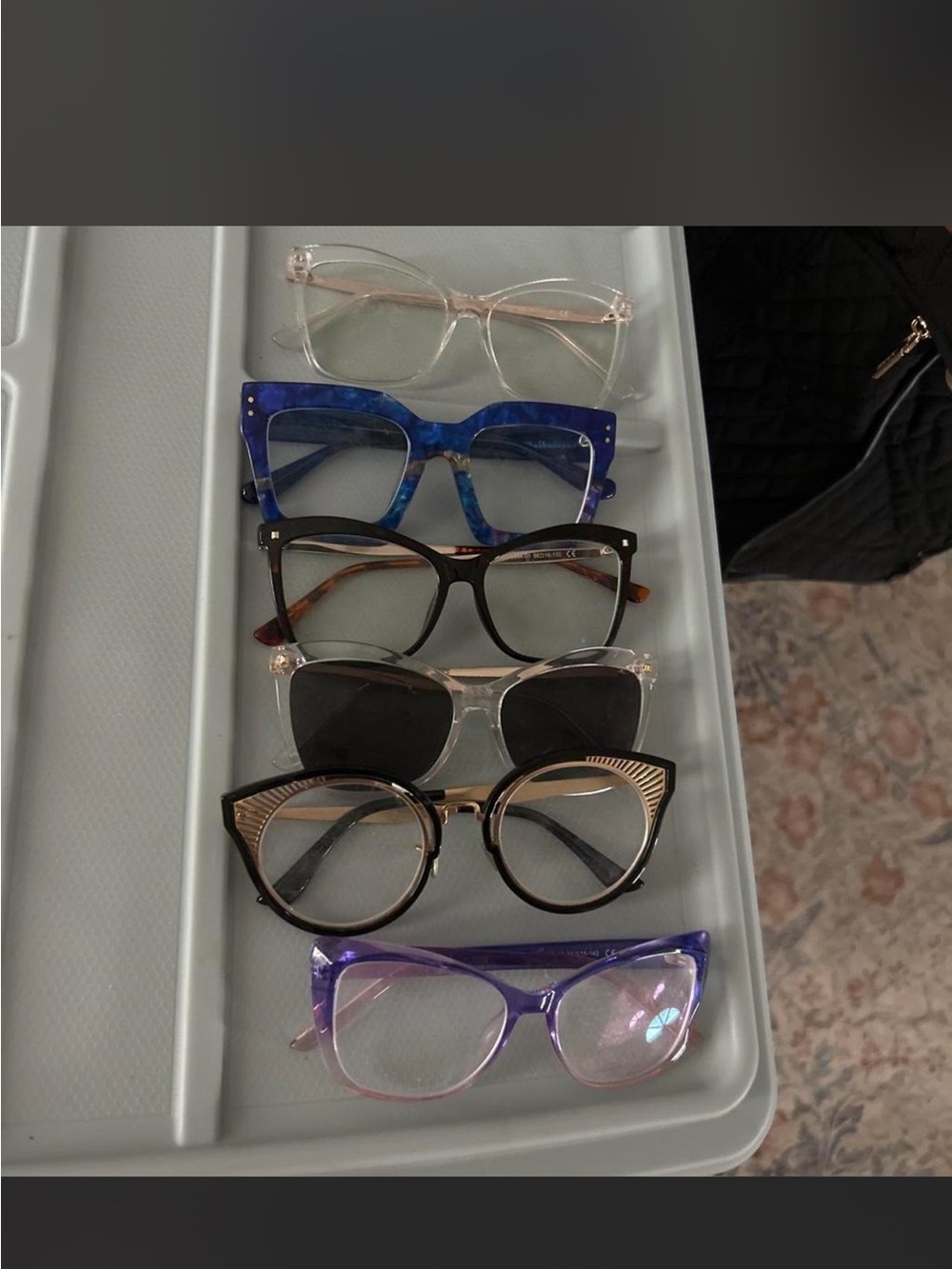 Assorted Women's Fashion Eyeglasses - Blue, Black, Clear, Purple, Pink